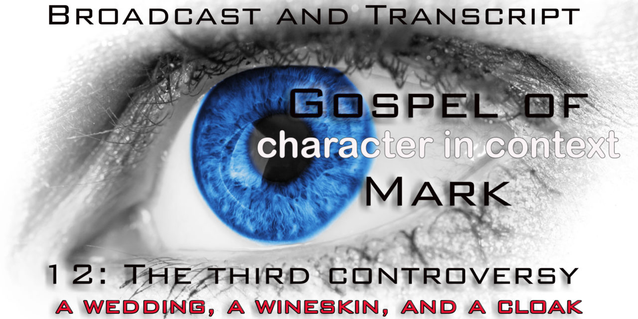 Episode 67: Gospel of Mark 12–The Third Controversy–The Wedding, the Wineskin, and the Torn Cloak